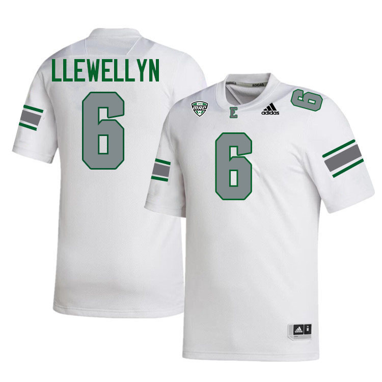 #6 Bryce Llewellyn Eastern Michigan Jersey,Eastern Michigan University Eagles Football Jersey-White